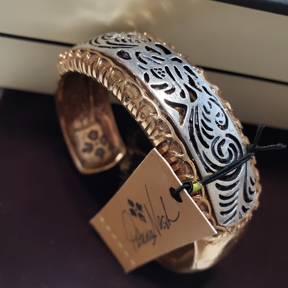Patricia Nash Cavo Tooling Cuff Bracelet -Gold